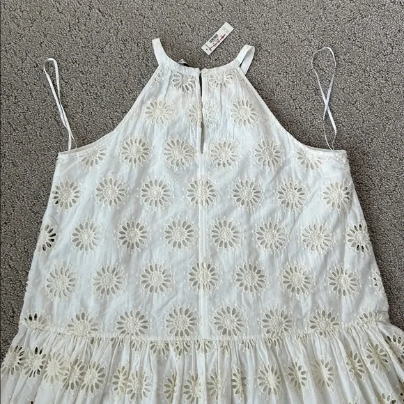 Madewell Aubriella Dress Embroidered Drop-Waist Maxi Dress Floral Eyelet XS NEW - Picture 11 of 14